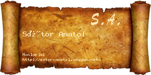 Sátor Anatol névjegykártya
